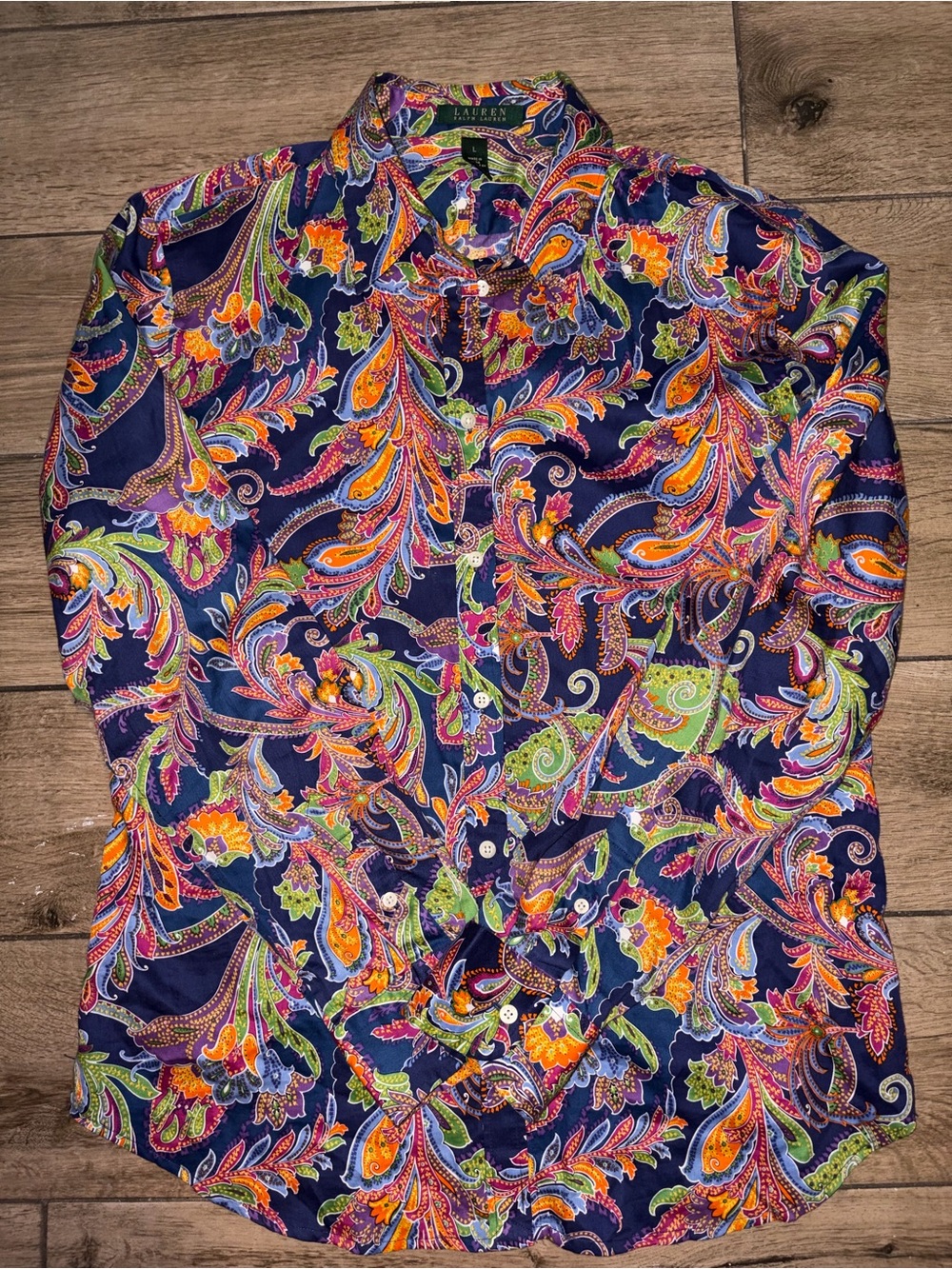 Ralph Lauren Paisley Button-Up Shirt with Multicolor Print